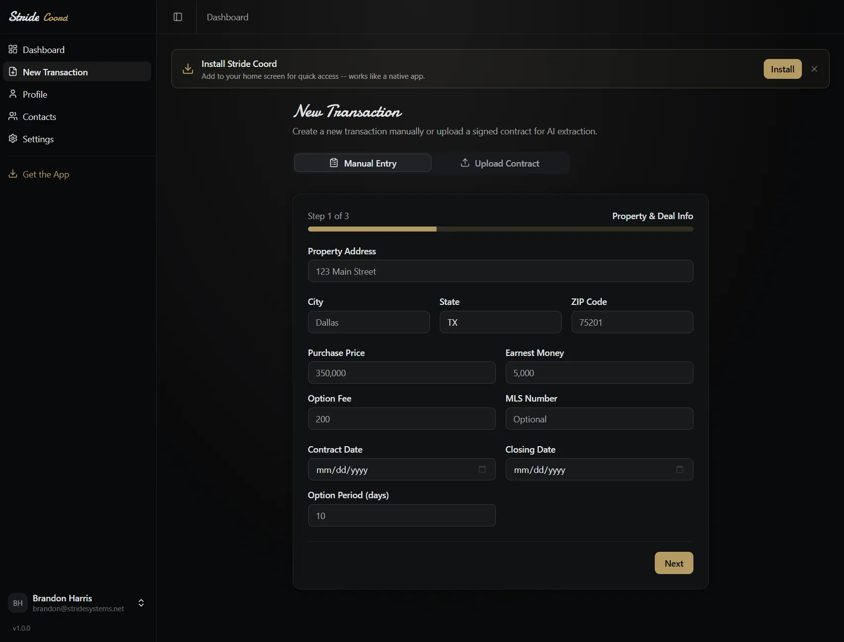 Cord -- transaction coordinator dashboard for real estate contract management