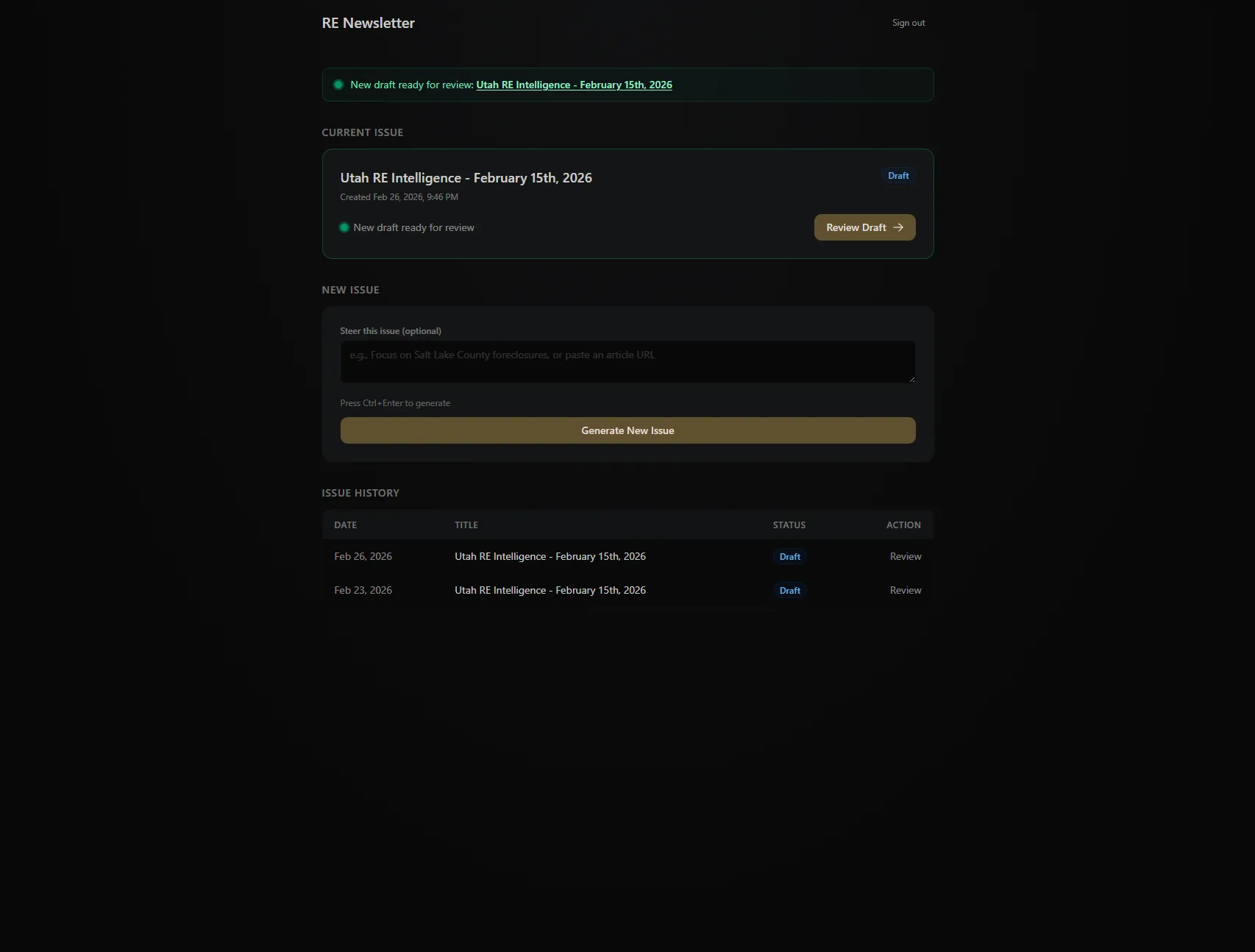 Newsletter Automation -- AI-generated newsletters delivered to your list